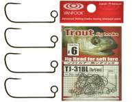 Carlige offset Vanfook TJ-31BL Barbless Trout Jig Hooks