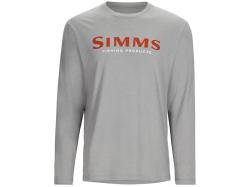 Simms Logo Shirt LS Cinder Heather