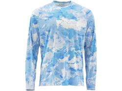 Bluza Simms SolarFlex Crewneck Shirt Print Cloud Camo Blue