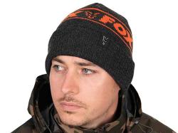 Fox Collection Beanie Hat Black and Orange