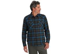 Simms Santee Flannel Shirt Black and BR.Blue Pane Ombre