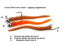 Crazy Fish Cruel Leech 5.5cm 49 Shrimp