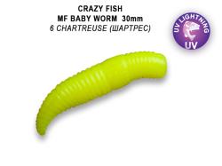 Crazy Fish MF Baby Worm 3cm 6 Sweet Cheese Floating