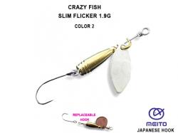 Crazy Fish Slim Flicker Spinner 1.9g 2-MS