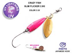 Crazy Fish Slim Flicker Spinner 2.9g 5-GPK