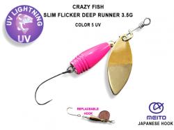 Crazy Fish Slim Flicker Spinner DR 3.5g 5-GPK