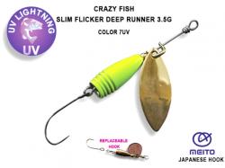 Crazy Fish Slim Flicker Spinner DR 3.5g 7-GCH