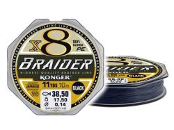 Fir textil Konger Braider X8 Rigging Line 10m Black
