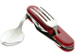 Multifunctional Joker Poket Knife and Cutlery Set Red