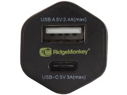 RidgeMonkey Vault 15W USB-C Car Charger Adaptor