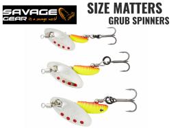 Savage Gear Grub Spinners #1 3.8g Silver Red Lime