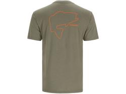 Tricou Simms Bass Outline T-Shirt Military Heather