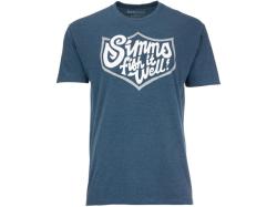 Tricou Simms Fish It Well Badge T-Shirt Sailor Blue Heather