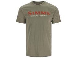 Simms Logo T-Shirt Orange and Military Heather