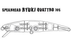 Vobler DUO Ryuki Quattro 70S 7cm 5.7g GDA4068 Yamame Red Belly S
