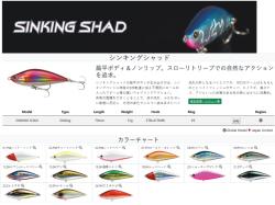 Tackle House Sinking Shad 70S 7cm 13g #02 S