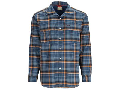 Camasa Simms Cold Weather Shirt Neptune and Sun Glow Ombre Plaid