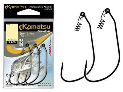 Carlige Kamatsu Offset Spring Lock Hooks K-2435 Black Nickel