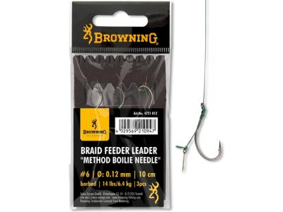 Carlige legate Browning Braid Feeder Leader Method Boilie Needle
