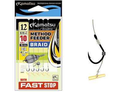 Kamatsu Method Feeder Chinu Tied Hooks with Quick Stop 10cm