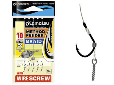 Kamatsu Method Feeder Iseama Tied Hooks with Screw