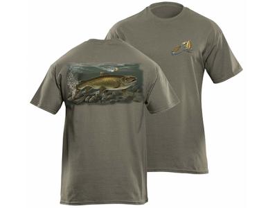 Flying Fisherman Brown Trout Olive Tee