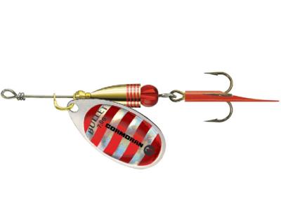 Lingurita rotativa Cormoran Bullet Nr.1 3g Silver Red Stripes