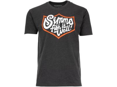 Simms Fish It Well Badge T-Shirt Charcoal Heather