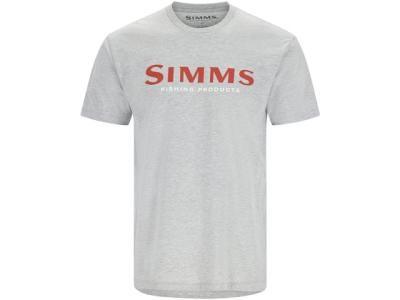 Simms Logo T-Shirt Grey Heather Crimson