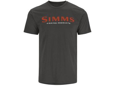 Simms Logo T-Shirt Orange and Charcoal Heather