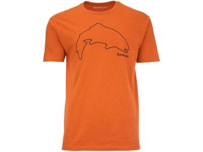 Tricou Simms Trout Outline T-Shirt Adobe Heather