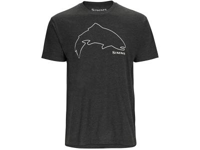 Simms Trout Outline T-Shirt Charcoal Heather