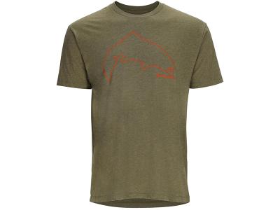 Tricou Simms Trout Outline T-Shirt Military Heather