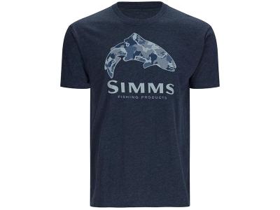 Simms Trout Regiment Camo Fil T-Shirt Navy Heather