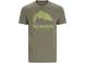 Simms Wood Trout Fill T-Shirt Military Hthr Neon